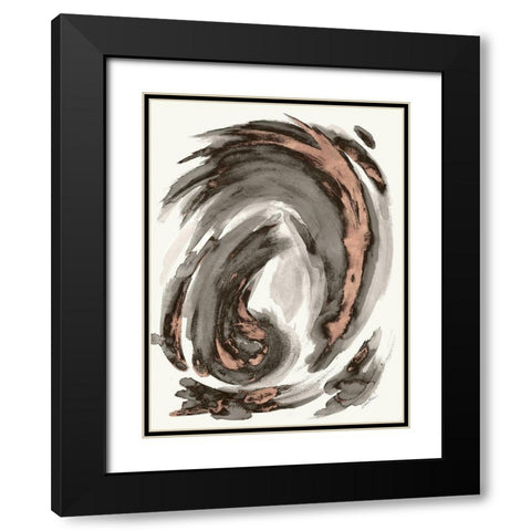 Muted Swirl I Black Modern Wood Framed Art Print with Double Matting by Hewitt, L.