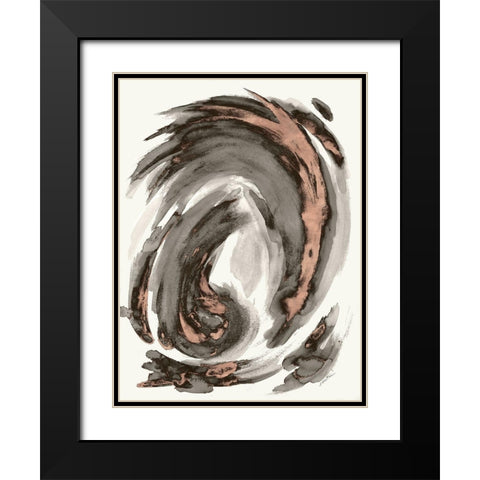 Muted Swirl I Black Modern Wood Framed Art Print with Double Matting by Hewitt, L.