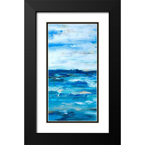 Ocean Mind Panel I Black Modern Wood Framed Art Print with Double Matting by Hewitt, L.