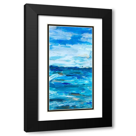 Ocean Mind Panel II Black Modern Wood Framed Art Print with Double Matting by Hewitt, L.