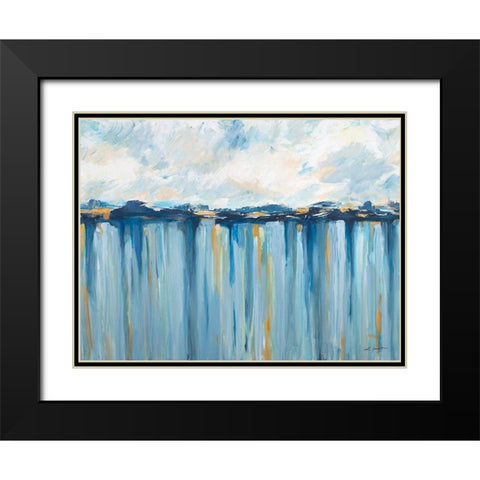 Ocean Blues Black Modern Wood Framed Art Print with Double Matting by Hewitt, L.