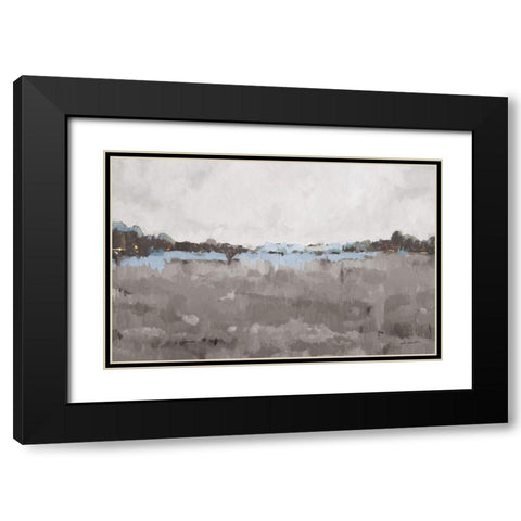Free Spirit Grey Black Modern Wood Framed Art Print with Double Matting by Hewitt, L.