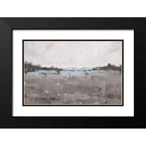 Free Spirit Grey Black Modern Wood Framed Art Print with Double Matting by Hewitt, L.