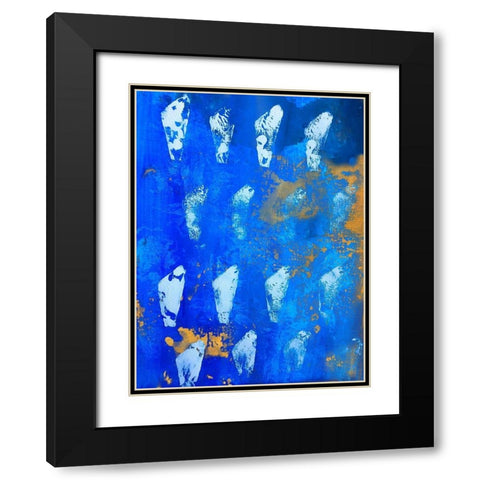 Modern Fossil Black Modern Wood Framed Art Print with Double Matting by Maria, Robin
