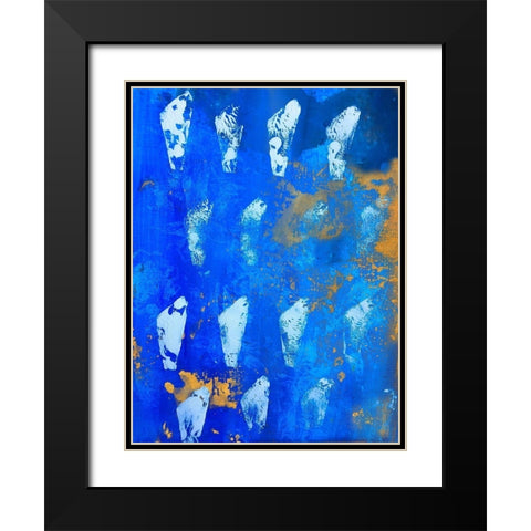 Modern Fossil Black Modern Wood Framed Art Print with Double Matting by Maria, Robin