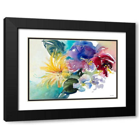 Tropical Breeze Floral Black Modern Wood Framed Art Print with Double Matting by Loreth, Lanie