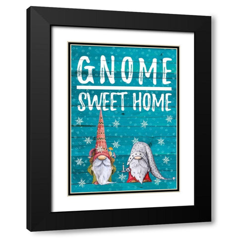 Gnome Sweet Home Black Modern Wood Framed Art Print with Double Matting by Edwins, Hugo