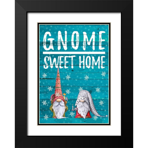 Gnome Sweet Home Black Modern Wood Framed Art Print with Double Matting by Edwins, Hugo
