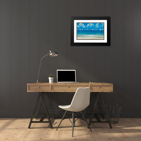 Blue Shores Black Modern Wood Framed Art Print with Double Matting by Meneely, Dan