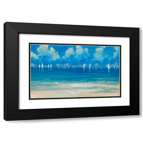 Blue Shores Black Modern Wood Framed Art Print with Double Matting by Meneely, Dan