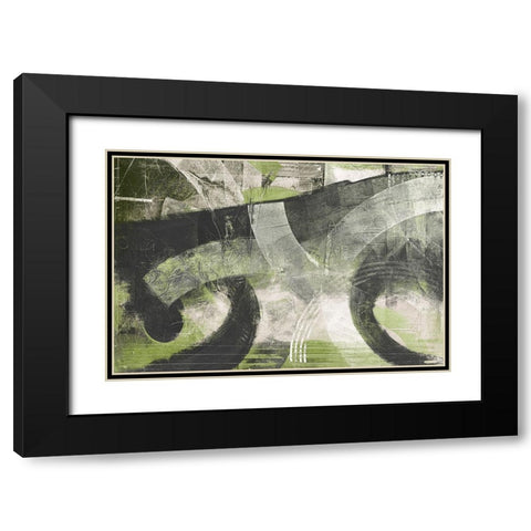 Summer Greens I Black Modern Wood Framed Art Print with Double Matting by Meneely, Dan