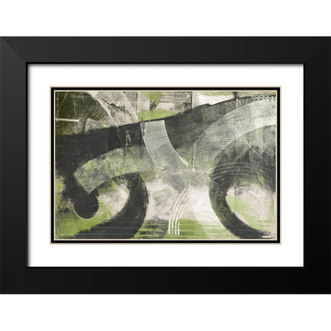 Summer Greens I Black Modern Wood Framed Art Print with Double Matting by Meneely, Dan
