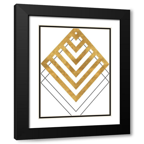 Gold Tip Black Modern Wood Framed Art Print with Double Matting by SD Graphics Studio