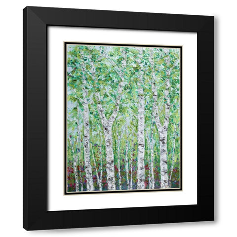 Green Birchwood II Black Modern Wood Framed Art Print with Double Matting by Coolick, Ann Marie