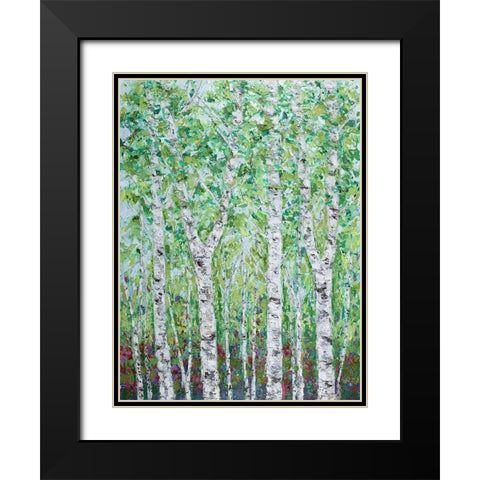 Green Birchwood II Black Modern Wood Framed Art Print with Double Matting by Coolick, Ann Marie