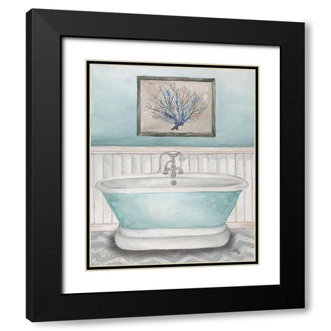 Nautical Bath I Black Modern Wood Framed Art Print with Double Matting by Medley, Elizabeth