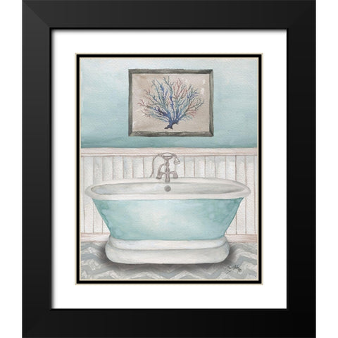 Nautical Bath I Black Modern Wood Framed Art Print with Double Matting by Medley, Elizabeth