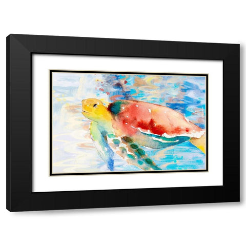 Turtle Passing Trhough Black Modern Wood Framed Art Print with Double Matting by Loreth, Lanie