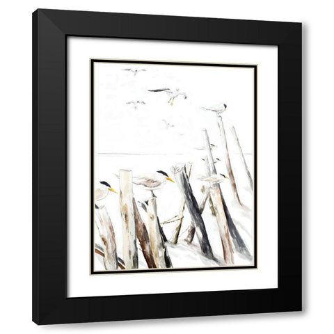 Gull Point Black Modern Wood Framed Art Print with Double Matting by Pinto, Patricia