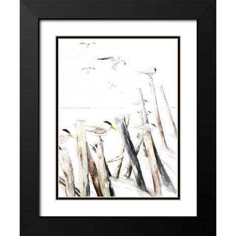 Gull Point Black Modern Wood Framed Art Print with Double Matting by Pinto, Patricia
