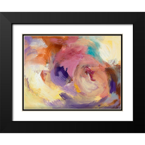 Swirling Thoughts Black Modern Wood Framed Art Print with Double Matting by Loreth, Lanie