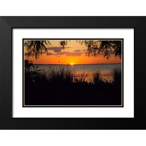Sunset Seaside Black Modern Wood Framed Art Print with Double Matting by ODell, Debbie