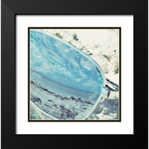 By The Beach Black Modern Wood Framed Art Print with Double Matting by ODell, Debbie