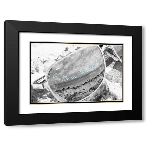 Sea the World Black Modern Wood Framed Art Print with Double Matting by ODell, Debbie