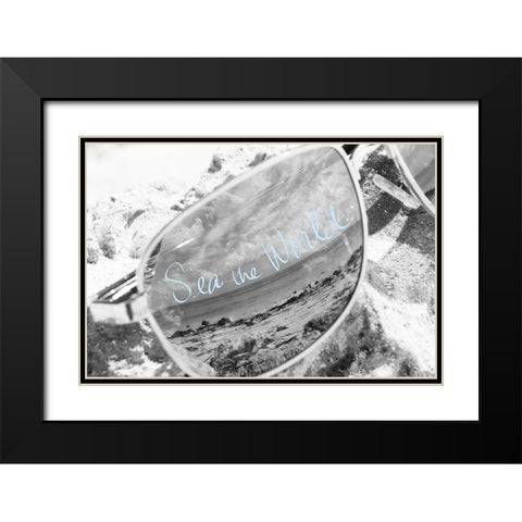 Sea the World Black Modern Wood Framed Art Print with Double Matting by ODell, Debbie