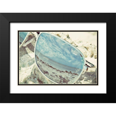 Sunglass Reflection Black Modern Wood Framed Art Print with Double Matting by ODell, Debbie