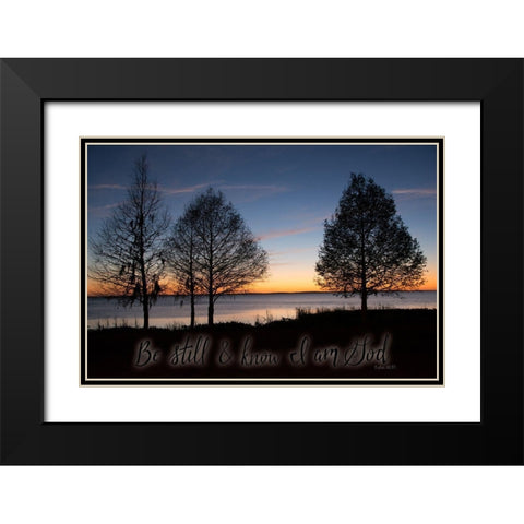 Be Still and Know I Am God Black Modern Wood Framed Art Print with Double Matting by ODell, Debbie