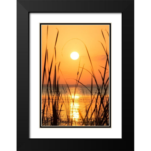 Sunset on the Lake I Black Modern Wood Framed Art Print with Double Matting by ODell, Debbie