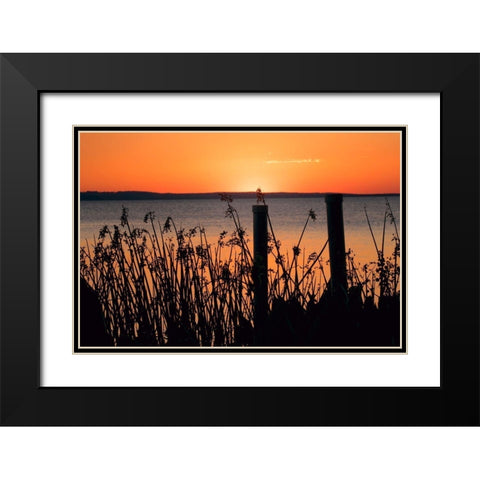 Sundown Coast Black Modern Wood Framed Art Print with Double Matting by ODell, Debbie