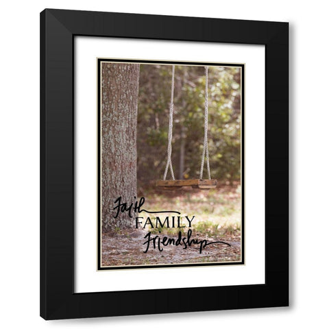 Faith Family Friendship Black Modern Wood Framed Art Print with Double Matting by ODell, Debbie