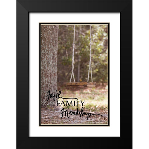 Faith Family Friendship Black Modern Wood Framed Art Print with Double Matting by ODell, Debbie
