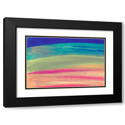 Rainbow Abstract Black Modern Wood Framed Art Print with Double Matting by Wilson, Kali