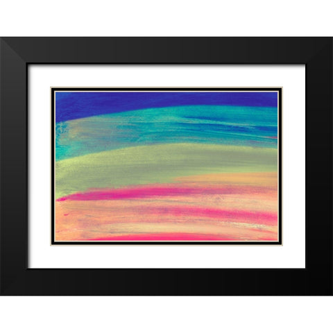 Rainbow Abstract Black Modern Wood Framed Art Print with Double Matting by Wilson, Kali