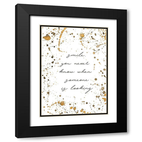 Smile Black Modern Wood Framed Art Print with Double Matting by Wilson, Kali