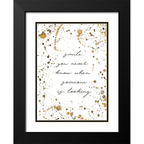 Smile Black Modern Wood Framed Art Print with Double Matting by Wilson, Kali