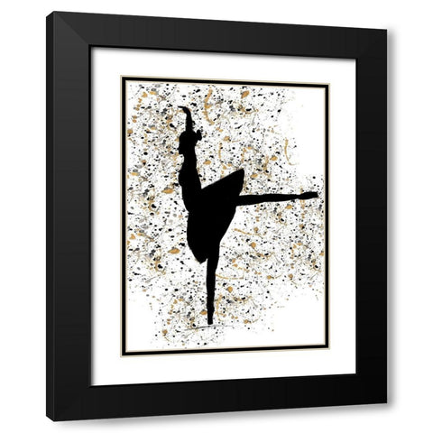 Ballerina Silhouette I Black Modern Wood Framed Art Print with Double Matting by Wilson, Kali