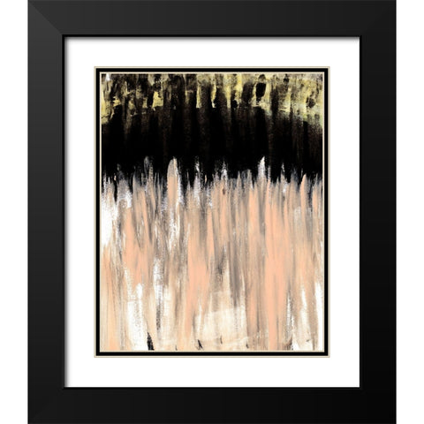 Peach Beige Ends Black Modern Wood Framed Art Print with Double Matting by Wilson, Kali