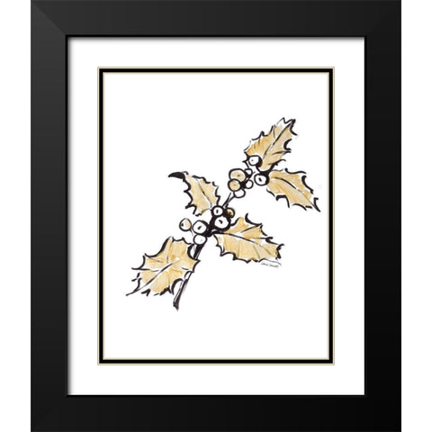 Holly with Berries I Black Modern Wood Framed Art Print with Double Matting by Loreth, Lanie