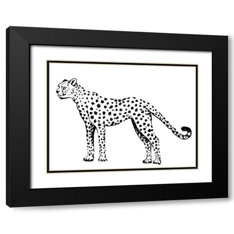 Cheetah Black Modern Wood Framed Art Print with Double Matting by Pinto, Patricia