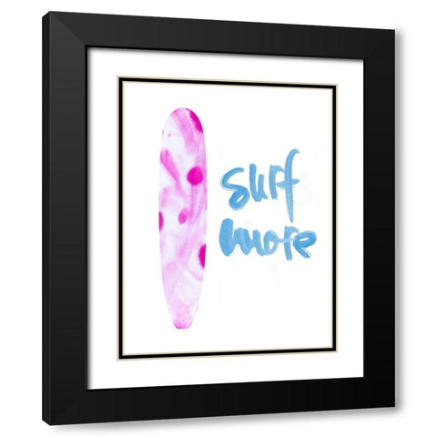Surf More Black Modern Wood Framed Art Print with Double Matting by Bryant, Susan