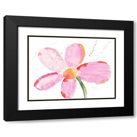 Bubbly Pink Daisy Black Modern Wood Framed Art Print with Double Matting by Bryant, Susan