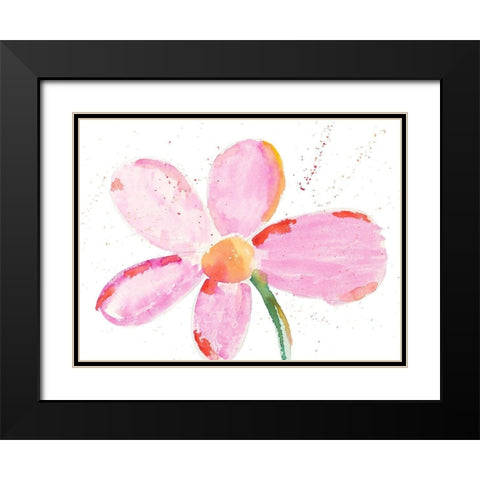 Bubbly Pink Daisy Black Modern Wood Framed Art Print with Double Matting by Bryant, Susan