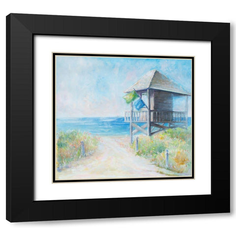 Beach Lookout Black Modern Wood Framed Art Print with Double Matting by Diannart