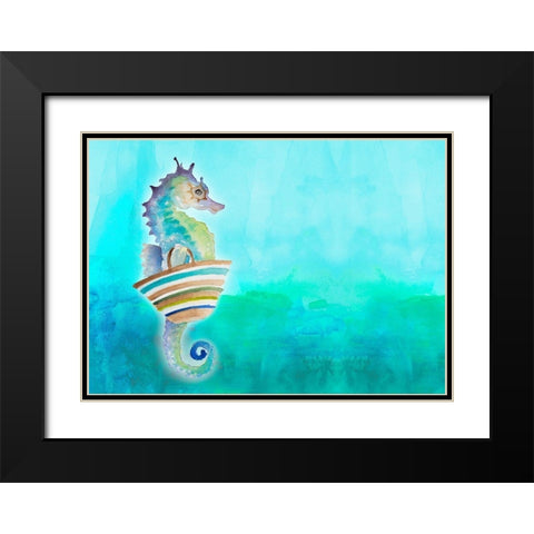 Fun Under The Sea II Black Modern Wood Framed Art Print with Double Matting by Loreth, Lanie