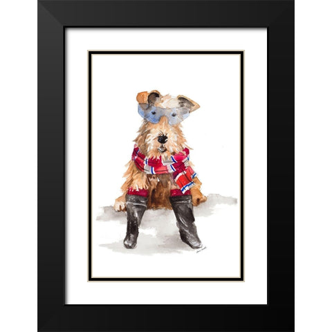 Stylish Airedale Terrier Black Modern Wood Framed Art Print with Double Matting by Loreth, Lanie