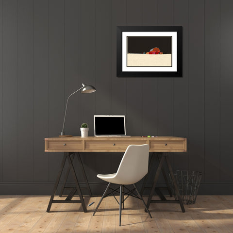 Farmhouse at Night Black Modern Wood Framed Art Print with Double Matting by Mabat, Ynon